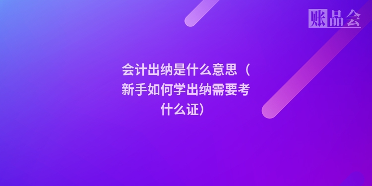 会计出纳是什么意思（新手如何学出纳需要考什么证）