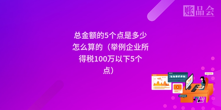 总金额的5个点是多少怎么算的（举例企业所得税100万以下5个点）