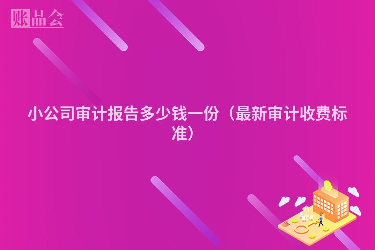小公司审计报告多少钱一份（最新审计收费标准）